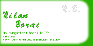 milan borai business card